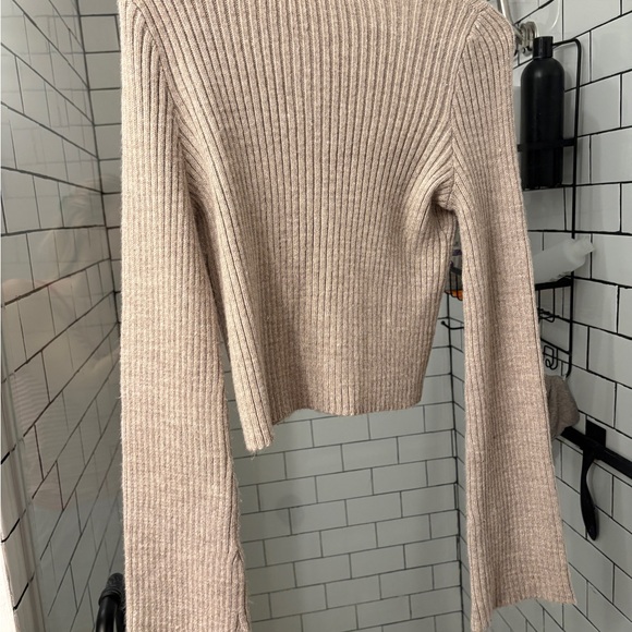 Mango Light Beige Ribbed Knit Top - Picture 3 of 4